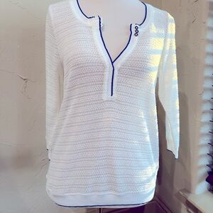 NWT. Anthropologie Lightweight White Pullover Sweater